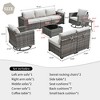 XIZZI 9PCS Patio Furniture Set with Sectional Sofa, All Weather PE Wicker Conversation Couch Set with Swivel Rocking Chairs and Side Table - image 3 of 4