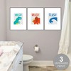Big Dot of Happiness Roar Dinosaur - Unframed Wash, Brush, Flush - Dino Mite Trex Bathroom Wall Art - 8 x 10 inches - Set of 3 Prints - 3 of 4