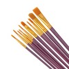 Unique Bargains Paint Brush Setfor Oil Paints Nylon Bristles with Aluminum Collar and Plastic Handle 10 Pcs - 3 of 3