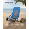 Set of 2 High-Back Camping Chairs, Portable Beach Chairs with Cup Holder, Lightweight Heavy-Duty Outdoor Chairs, Supports 330 lb per Chair - 2 of 4