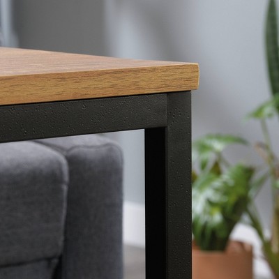 Sindoori Mango & Black Metal Industrial Console Table with Storage