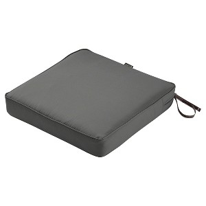 Montlake Fadesafe Square Patio Dining Seat Cushion Set - Charcoal Gray - Classic Accessories: Water & Stain Resistant, Polyester/Cotton Blend - 1 of 4