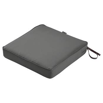 Montlake Fadesafe Square Patio Dining Seat Cushion Set - Charcoal Gray - Classic Accessories