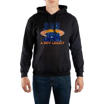 Mens Space Jam 2 Animated Movie Logo Black Hooded Sweatshirt