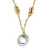 Black Bow Jewelry Italian Hollow Entwined Circle 14k Two Tone Gold Necklace, 16-18 Inch - 2 of 4