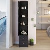 63" Full Body Mirror Cabinet with Multi-Layer Storage,Minimalist Freestanding Design,Use Alone or with Vanity–The Pop Home - 2 of 4