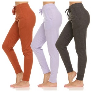 Womens Running Workout Fleece Joggers Sweatpants with Pockets and Elastic Cuff, Pack of 3 Up to XXL - 1 of 4