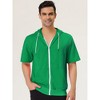 Lars Amadeus Men's Solid Color Zip Up Short Sleeve Hoodies Sweatshirt - 2 of 4