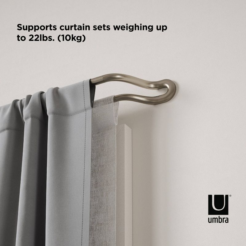 42"-120" Umbra Midnight Blackout Double Curtain Rod, 5 of 11