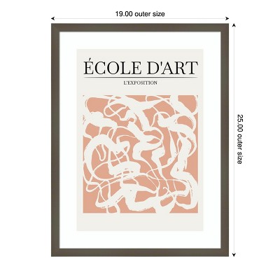 Ecole d'Art Abstract Peach and White Framed Print
