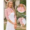 Allegra K Women Sheer Floral Lace Elegant 3/4 Sleeve Bolero Shrug Cardigan Top - 2 of 4