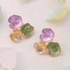 SOHI Women's Lavender:Olive Green The Small Lilypad Stud Earrings - 2 of 4