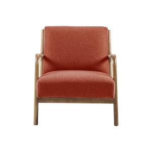 COWLOWN Mid Century Lounge Chair, Solid Wood Frame Accent Chair with Textured Upholstery - 1 of 4