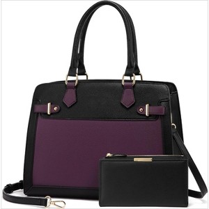 Handbags for Women, Tote Shoulder Bag Satchel Black Purse and PU Leather Top Handle for ladies - 1 of 4