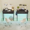 Pinmoco 32 inch Writing Desk with 2 Fabric Drawers & RGB LED Light, Small Computer Desk with Hanging Hook for Small Spaces - 2 of 4