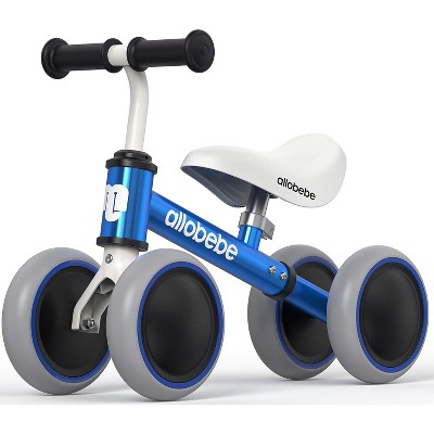 Allobebe Baby Balance Bike for Ages 1-3 – Adjustable Seat, Silent & Soft 3-Wheel Ride On, Blue