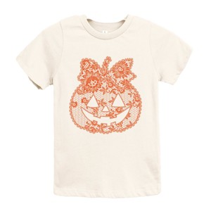 Pumpkin Doily Coquette - Youth Short Sleeve Graphic T-Shirt and Toddler Short Sleeve Graphic T-Shirt - 1 of 4