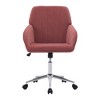 TiramisuBest Rose Red Velvet Ergonomic Office Chair with Silver Base, Memory Foam Cushion & Lumbar Support - 4 of 4