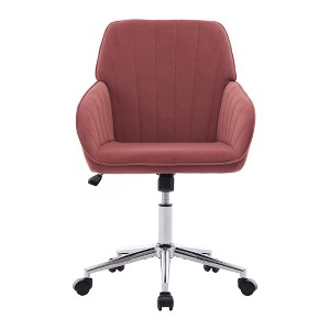 Yinvani Red Velvet Adjustable Office Chair - 1 of 4
