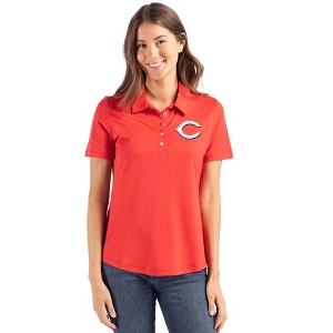 Cincinnati Reds Cutter & Buck Coastline Epic Comfort Recycled Womens Polo - 1 of 1