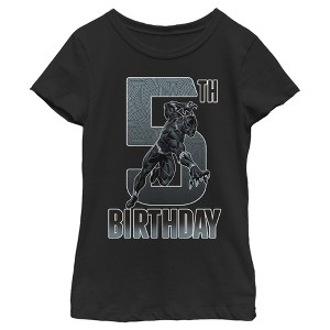 Girl's Marvel Black Panther Action Pose 5th Birthday T-Shirt - 1 of 3