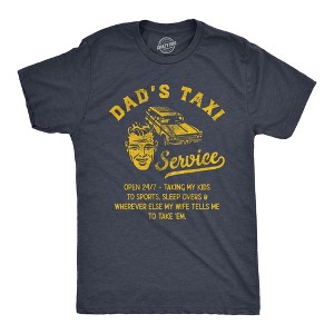 Mens Dads Taxi Service T Shirt Funny Fathers Day Cab Rides Joke Tee For Guys - Crazy Dog Men's T Shirt - 1 of 4