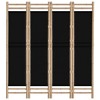 vidaXL Folding 4-Panel Room Divider 63" Bamboo and Canvas - 4 of 4