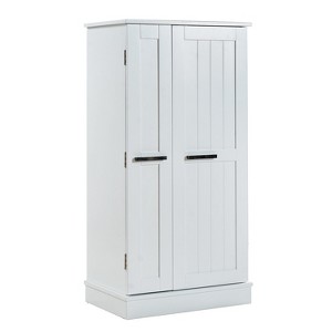 KWPZQEB Farmhouse Pantry Storage Cabinet, Buffet Cabinet with 2 Barn Doors & Built-in Shelves, Kitchen Cabinet with Adjustable Shelves for Dining Room - 1 of 4