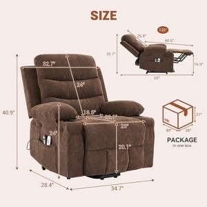 Power Lift Recliner Chair, Oversize Electric Recliners for Elderly with Heat and Massage, Cup Holders, Side Pocket, Single Sofa Seat for Living Room - 1 of 4