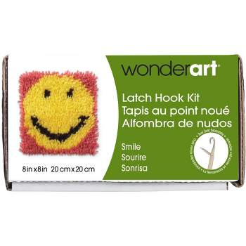 Wonderart Latch Hook Kit 8"X8"-Smile