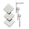 Chisel Stainless Steel Polished Squares Dangle Earrings - 2 of 4