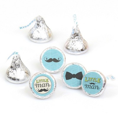 Big Dot of Happiness Dashing Little Man Mustache Party - Party Round Candy Sticker Favors - Labels Fit Hershey's Kisses (1 sheet of 108)