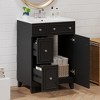 JUJABU 24-Inch Modern Bathroom Vanity Cabinet with Ceramic Sink, 2 Drawers and 1 Door - 3 of 4