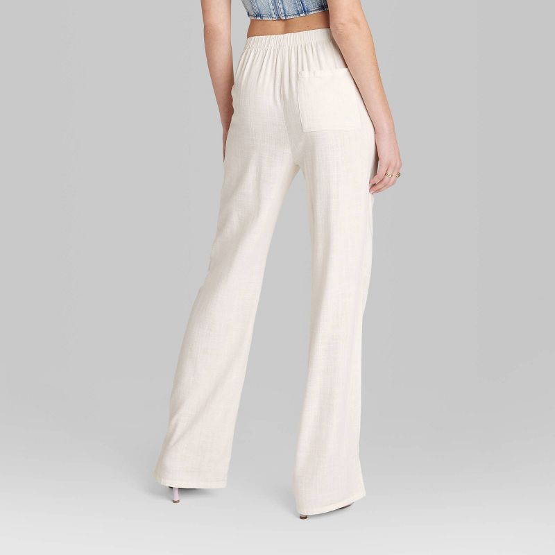Women's Mid-Rise Wide Leg Relaxed Linen Pants - Wild Fable™, 4 of 5