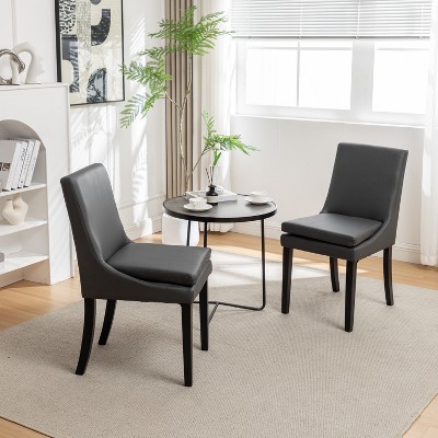 KTMBDW  Wooden Dining Chairs Set of 2, Modern Fabric Upholstered Kitchen Side Chairs with Soft Cushion and Solid Wood Legs for Living Room, Restaurant