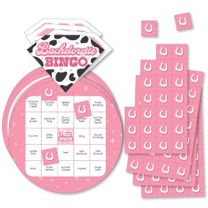 Big Dot of Happiness Last Rodeo - Bar Bingo Cards and Markers - Pink Cowgirl Bachelorette Party Shaped Bingo Game - Set of 18 - 1 of 4