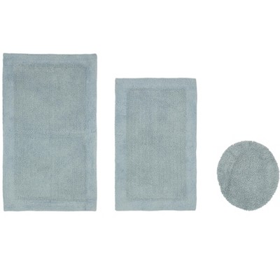 Edge Bath Rug 100% Premium Cotton Ultra-Soft Water Absorbent Tufted Solid Reversible 3 Piece Bathroom Rug Set for Machine Washable Bathmat
