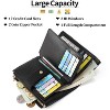 Small Wallet for Women Leather RFID Blocking Wristlet Wallet Credit Card Holder with Double Zipper Coin Purse Ladies Bifold Purse - 2 of 4