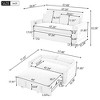 NicBex 57.48" Convertible Sleeper Chair,Modern 2 Seat Pull-out Sofa Bed,Couches with 2 Throw Pillows and USB Ports  for Living Room,Gray/Beige/Green - 3 of 4