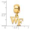 Black Bow Jewelry 14k Yellow Gold Plated Sterling Silver Wake Forest Demon Deacons NCAA Bead Charm - 4 of 4