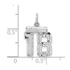 Black Bow Jewelry Sterling Silver, Varsity Collection, Small D/C Pendant, Number 18 - 3 of 4