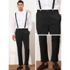 Lars Amadeus Men's Solid Color Flat Front Suspender Cropped Pants - image 4 of 4