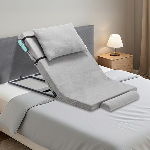 KTMBDW Adjustable Power Lifting Bed Backrest for Elderly Patient Injured, Sit-up Back Rest Chair for Neck Lumbar Back Support, Gray - 1 of 4