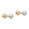 Black Bow Jewelry Reversible 4mm Ball Screw Back Earrings in 14k Two-tone Gold - 3 of 4