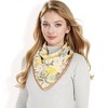 Anna-Kaci Women's Floral Printed Satin Square Scarves with Elegant Patterns and Contrast Borders for Chic and Versatile Styling - 3 of 4