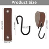 Unique Bargains Multi-Purpose Leather Metal Loop Coat S Hooks  for Wardrobe Clothes Rail Kitchen Bathroom 5Pcs - 2 of 4