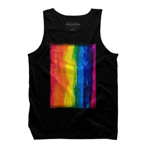 Adult Design By Humans Vertical Artistic Pride Flag By stevej Tank Top - 1 of 2