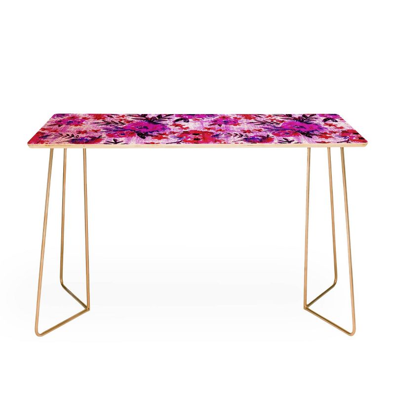 Schatzi Marion Floral Desk Gold - Deny Designs, 1 of 4