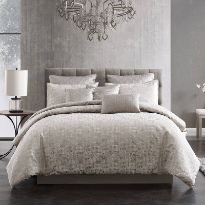 Queen 9pc Geona Comforter Set Gray - Riverbrook Home