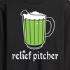 Men's - Instant Message - Relief Pitcher Green Beer Long Sleeve Graphic T-Shirt - 2 of 4